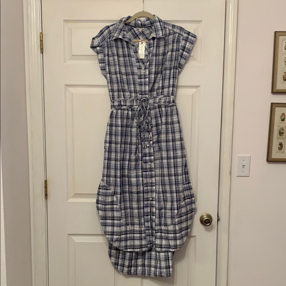 Pilcro Tie Front Tunic Top